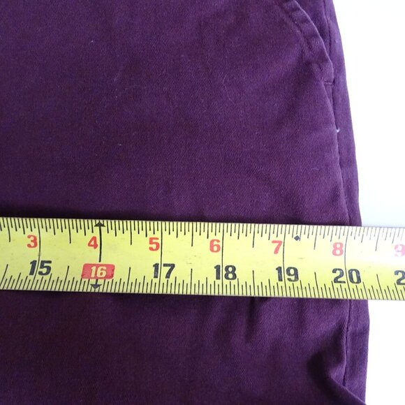 Gap Stretch Straight Chino Cropped Pants Women Size 14 Burgundy Red Pockets - Picture 12 of 15
